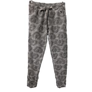 Tempo Paris Camo Pants Women S Grey Crinkle Sueded Metallic Stretch Pull On